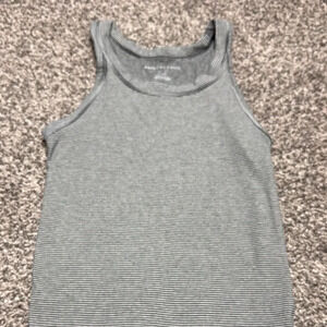 American Eagle Outfitters Gray Striped Tank Top